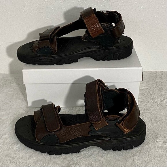 Frye Windward Brown Leather Athletic Sandals Men’s Size 9D Adjustable Straps - Picture 2 of 9